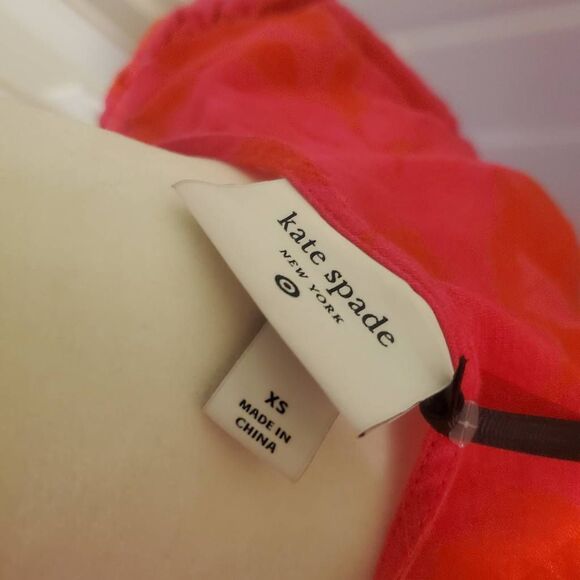 NWT Kate Spade xTarget Pink and Red Floral Midi Boho Linen Blend Dress. Size XS - Picture 9 of 11